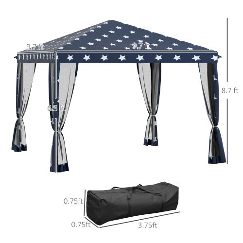 Outsunny 10x10 Pop-Up Gazebo with Netting